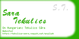 sara tekulics business card