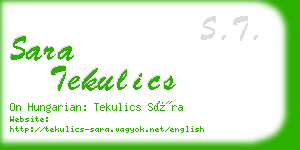sara tekulics business card